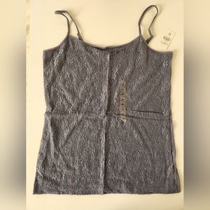 LOFT Outlet Steel Blue Lace Flower Tank